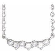 14K White .07 CTW Scattered Rose-Cut Natural Diamond 18' Necklace