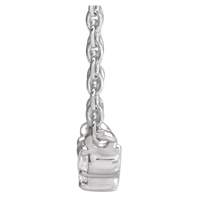 14K White .07 CTW Scattered Rose-Cut Natural Diamond 18' Necklace