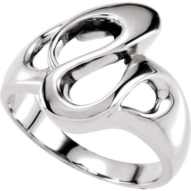 14K White Freeform Ring