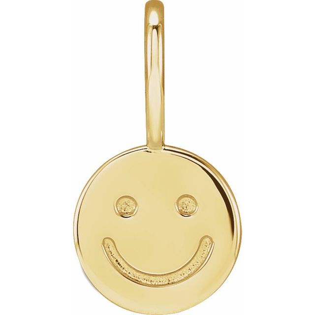 14K Yellow Smiley Face Charm/Pendant