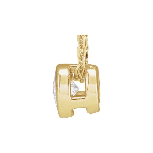 14K Yellow 1/10 CT Lab-Grown Diamond Bezel-Set 16-18' Necklace