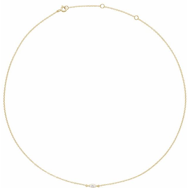 14K Yellow 1/4 CT Lab-Grown Diamond 16-18' Necklace