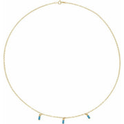 14K Yellow Natural Swiss Blue Topaz 16' Necklace