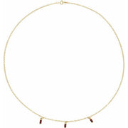 14K Yellow Natural Mozambique Garnet 16' Necklace