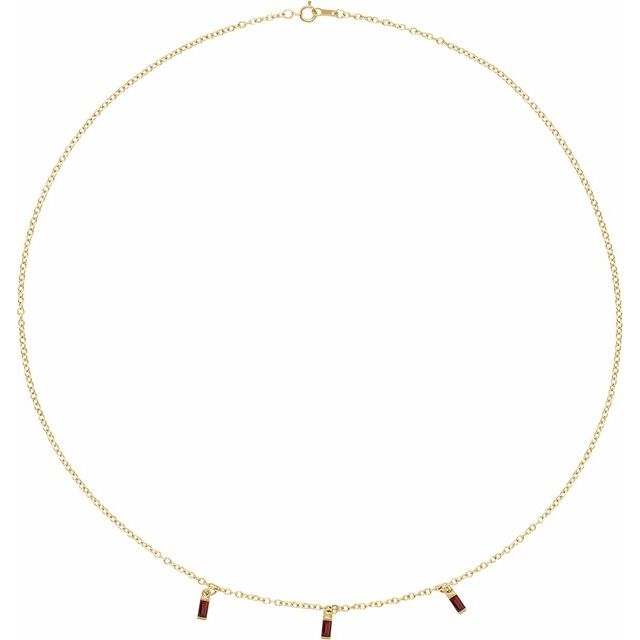 14K Yellow Natural Mozambique Garnet 16' Necklace