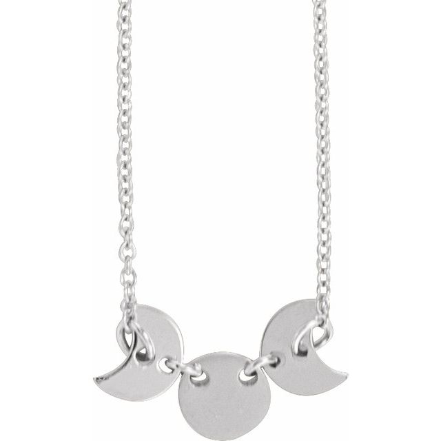 Sterling Silver Triple Goddess 18' Necklace