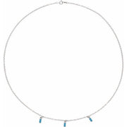 Sterling Silver Natural Swiss Blue Topaz 16' Necklace