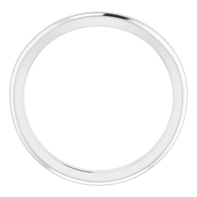 14K White Band for 8x6 mm Emerald Ring