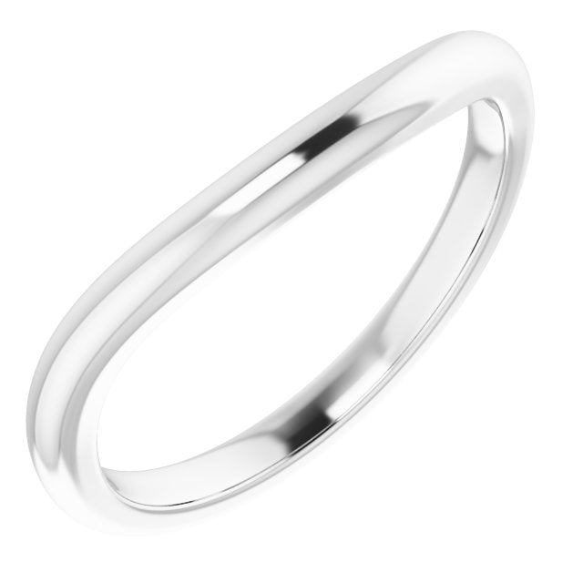 14K White Band for 8x6 mm Emerald Ring