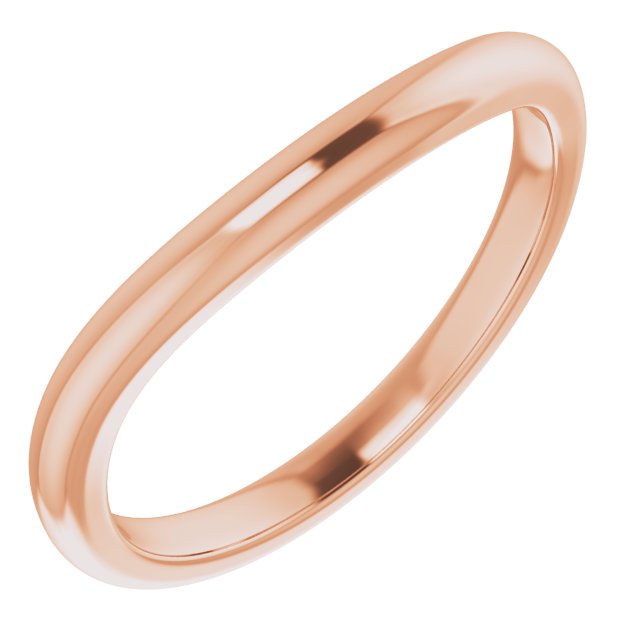 14K Rose Band for 8x6 mm Oval Ring
