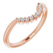 14K Rose .08 CTW Natural Diamond Matching Band for Round Ring