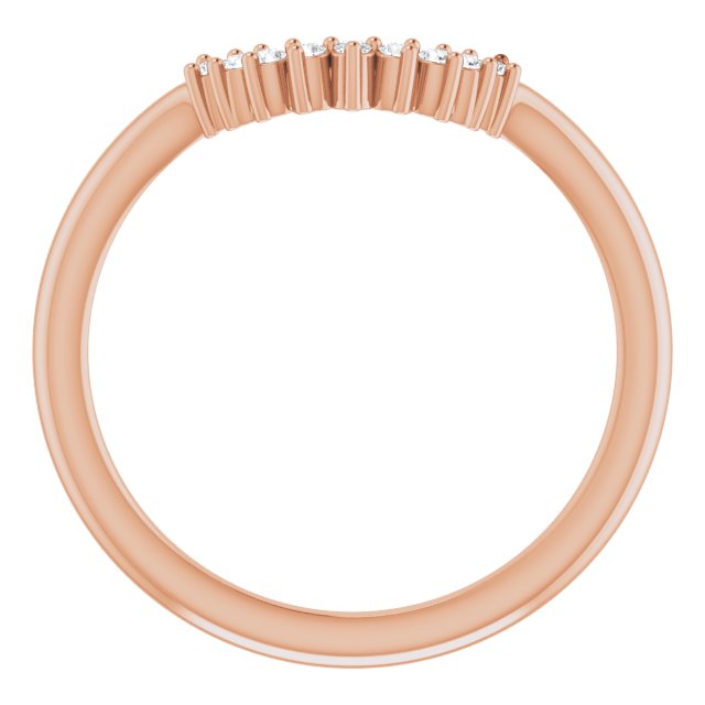 14K Rose .08 CTW Natural Diamond Matching Band for Round Ring