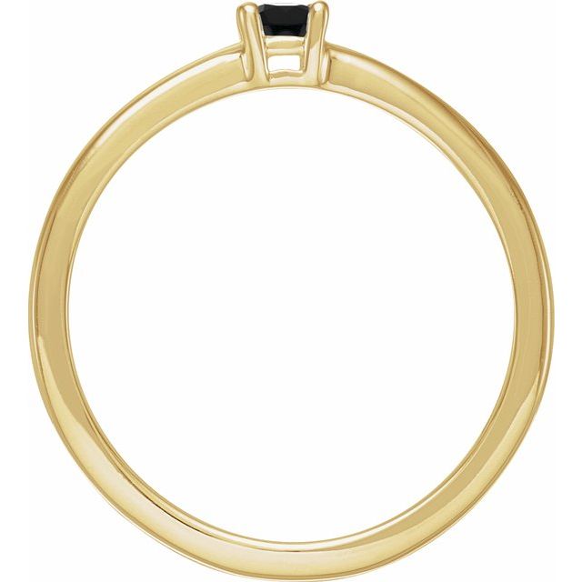 14K Yellow Natural Black Onyx Ring