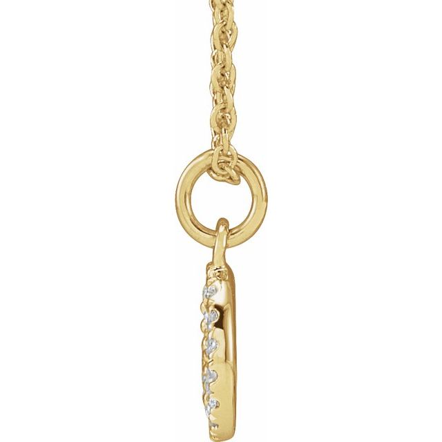 14K Yellow .08 CTW Natural Diamond Peace 16-18' Necklace