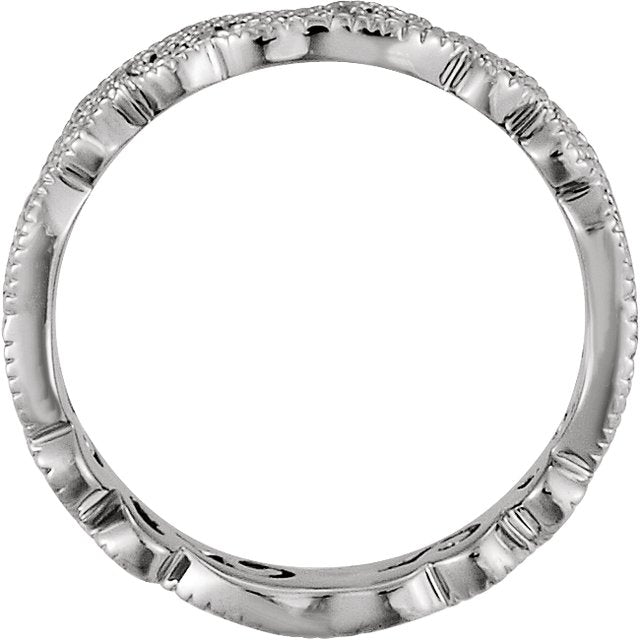 Sterling Silver 4.5 mm Scroll Band Size 6.5