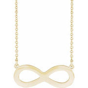 14K Yellow Engravable Infinity Family 18' Necklace