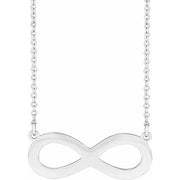 Sterling Silver Engravable Infinity Family 18' Necklace