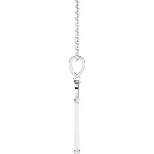 Sterling Silver Engravable Key 16-18' Necklace
