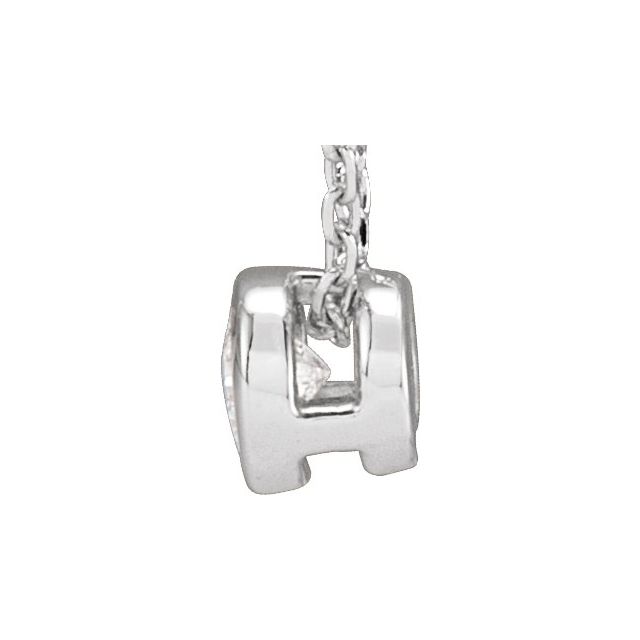 14K White 1/10 CT Lab-Grown Diamond Bezel-Set 16-18' Necklace