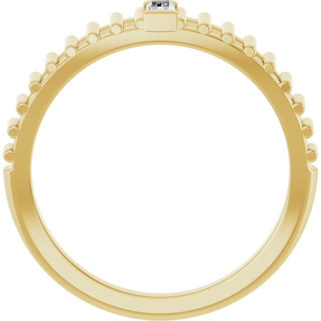 14K Yellow 1/10 CT Natural Diamond Solitaire Ring
