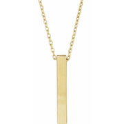 14K Yellow Engravable Four-Sided Bar 16-18' Necklace