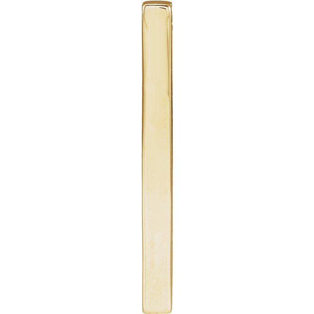 14K Yellow Engravable Four-Sided Bar Pendant