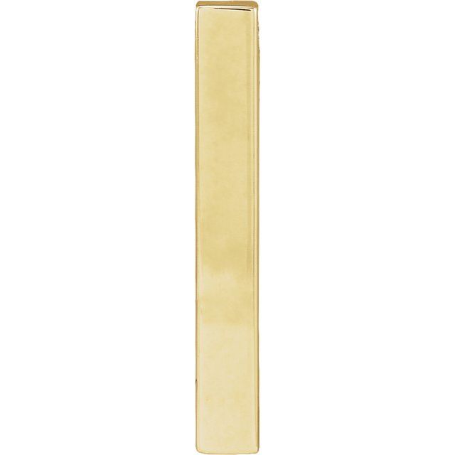 14K Yellow Engravable Four-Sided Bar Pendant