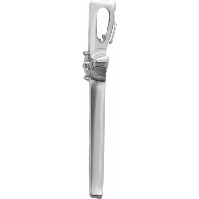 14K White .07 CTW Natural Diamond Cross Pendant