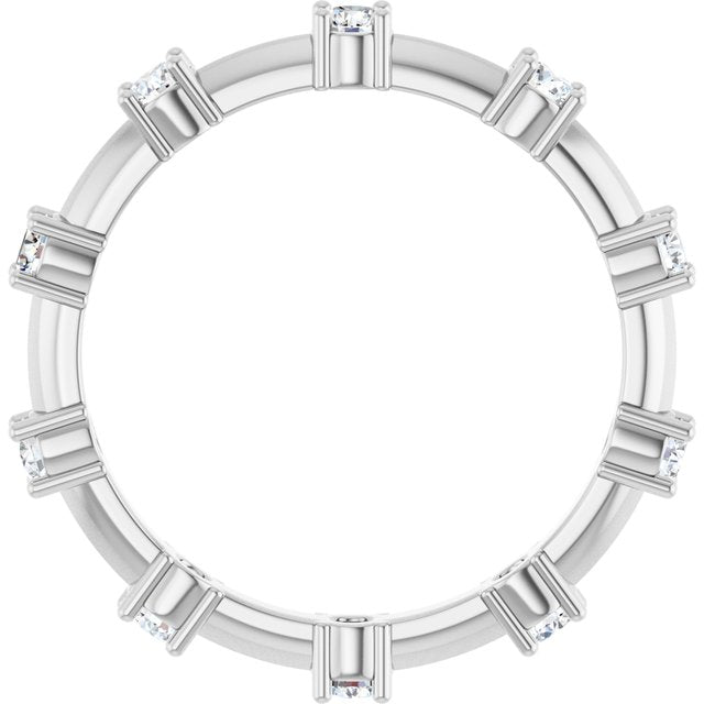 14K White 5/8 CTW Natural Diamond Knife Edge Eternity Band Size 7