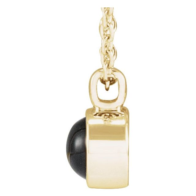 14K Yellow Natural Black Onyx Bezel-Set 16-18' Necklace