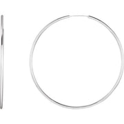 Sterling Silver Endless Tube 60 mm Hoop Earrings
