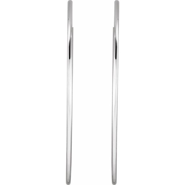Sterling Silver Endless Tube 60 mm Hoop Earrings