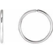 Sterling Silver Endless Tube 15 mm Hoop Earrings