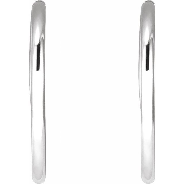 Sterling Silver Endless Tube 15 mm Hoop Earrings