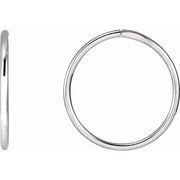 Sterling Silver Endless Tube 19 mm Hoop Earrings