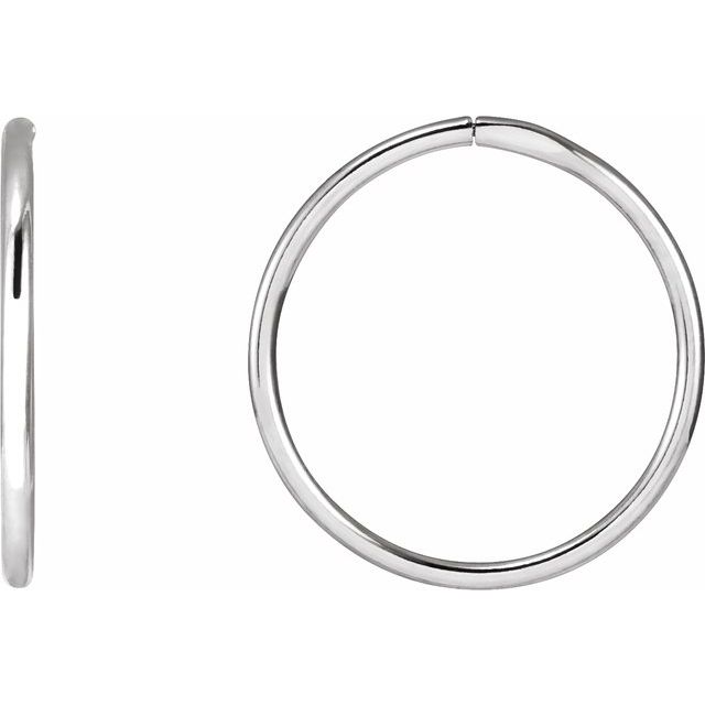 Sterling Silver Endless Tube 19 mm Hoop Earrings