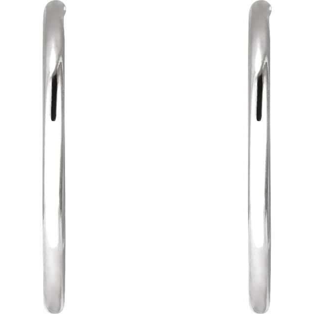 Sterling Silver Endless Tube 19 mm Hoop Earrings