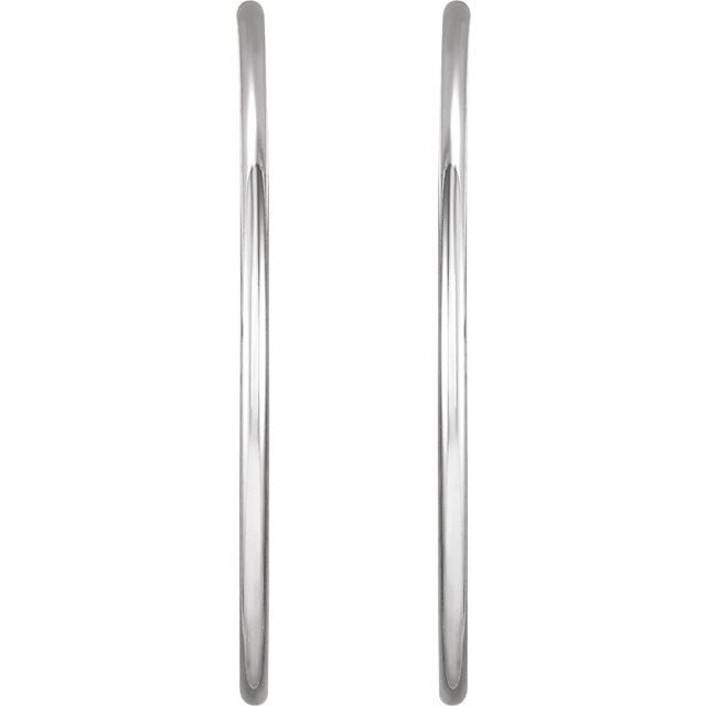 Sterling Silver Endless Tube 40 mm Hoop Earrings