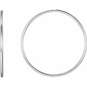 Sterling Silver Endless Tube 45 mm Hoop Earrings