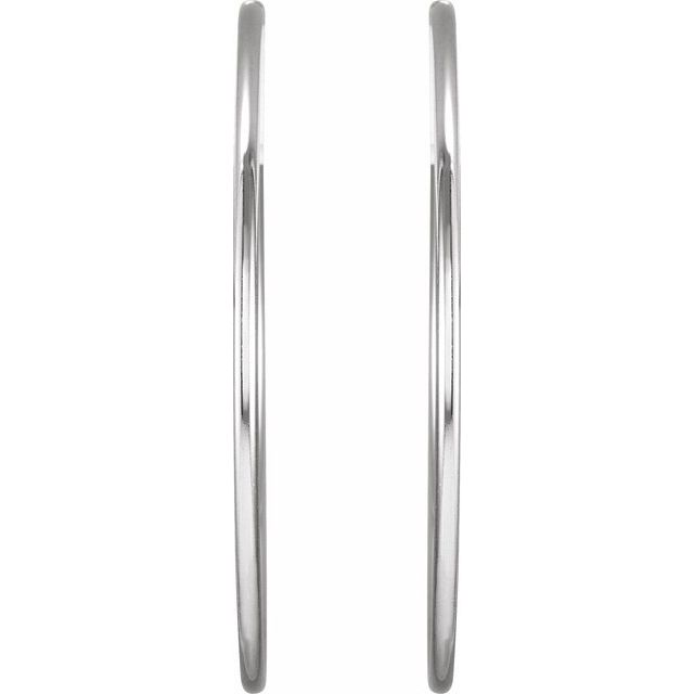 Sterling Silver Endless Tube 45 mm Hoop Earrings