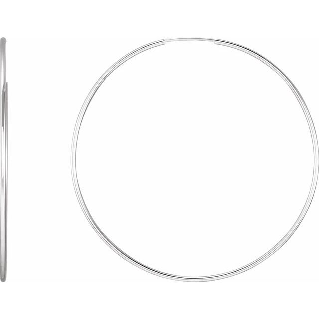 Sterling Silver Endless Tube 51 mm Hoop Earrings