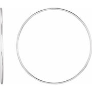 Sterling Silver Endless Tube 65 mm Hoop Earrings