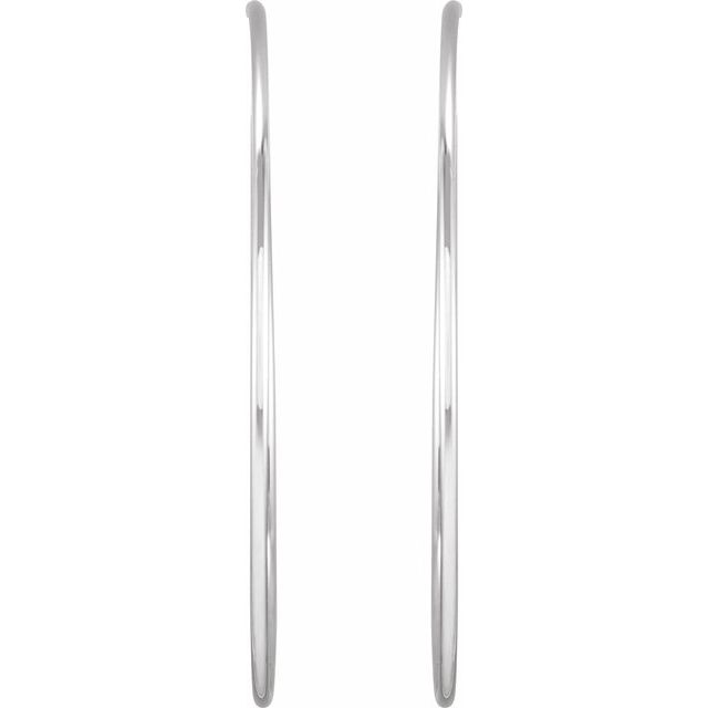Sterling Silver Endless Tube 65 mm Hoop Earrings