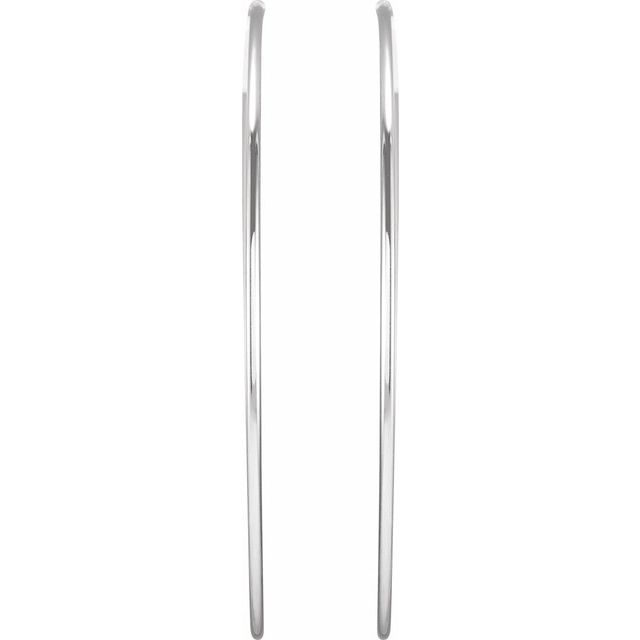 Sterling Silver Endless Tube 75 mm Hoop Earrings