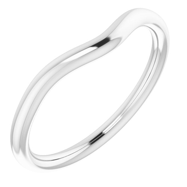 14k White Band For 7 Mm Round Ring