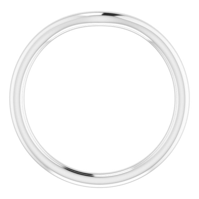 14k White Band For 7 Mm Round Ring