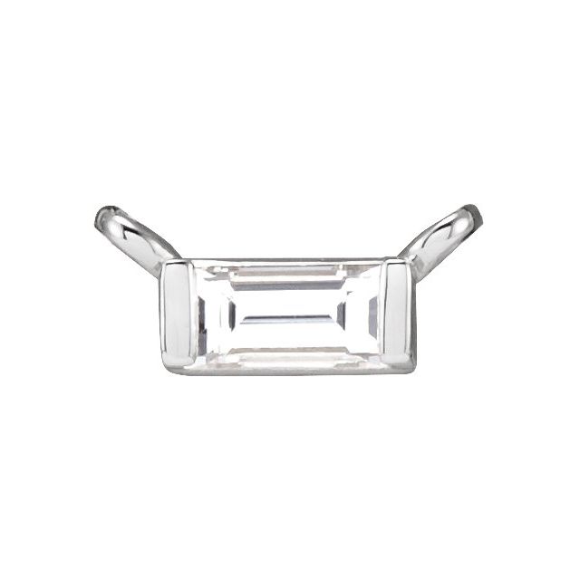 14K White 1/8 CT Natural Diamond Solitaire Necklace Center