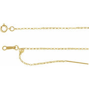 14K Yellow 1 mm Adjustable Threader Rolo Bead 6-8' Chain