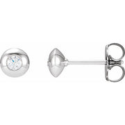 14K White 1/5 CTW Natural Diamond Domed Bezel-Set Solitaire Earrings