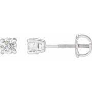 14k White 1/2 Ctw Natural Diamond Stud Earrings